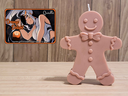 Orange Delight Gingerbread Man Candle