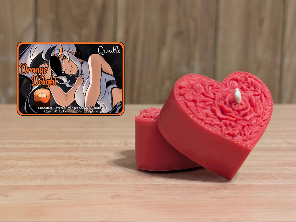 Orange Delight Heart Candles