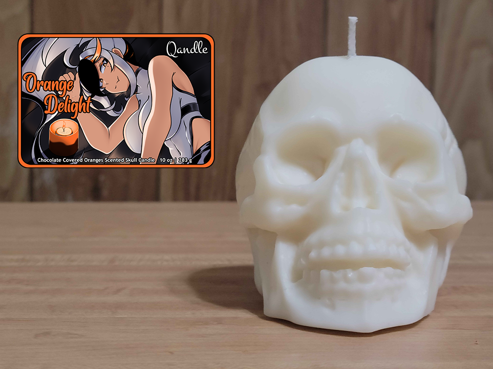 Orange Delight Skull Candle