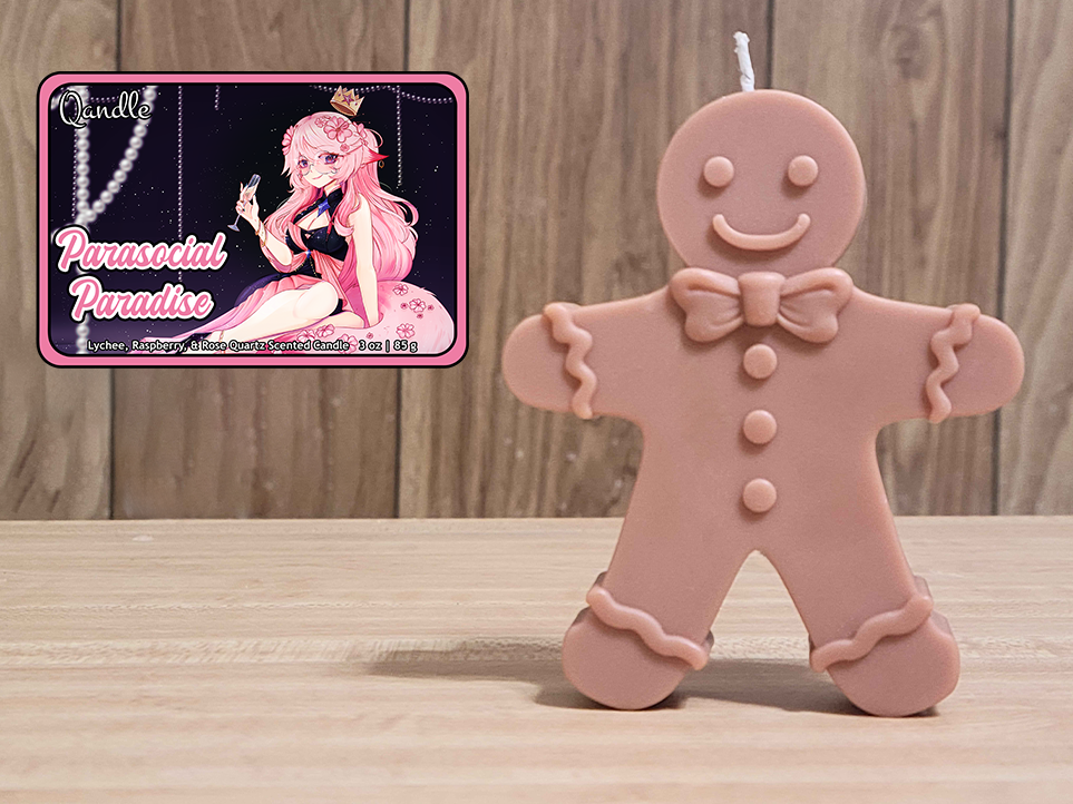 Parasocial Paradise Gingerbread Man Candle