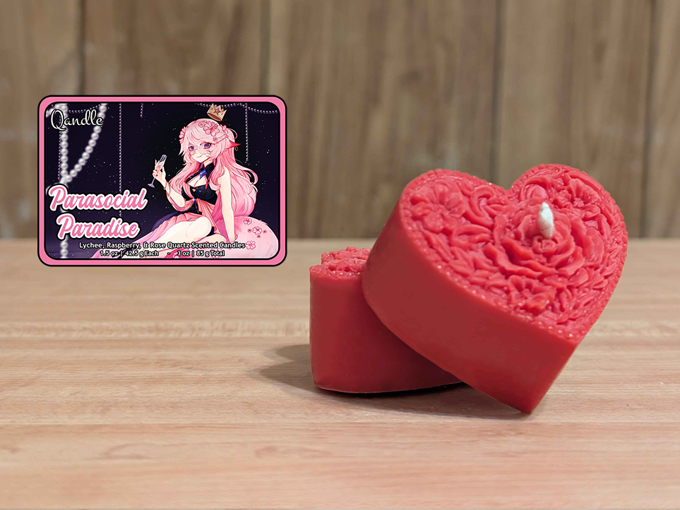 Parasocial Paradise Heart Candles