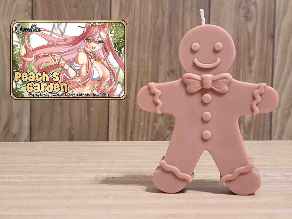 Peach's Garden Gingerbread Man Candle