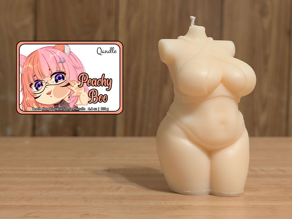 Peachy Boo Curvy Body Candle