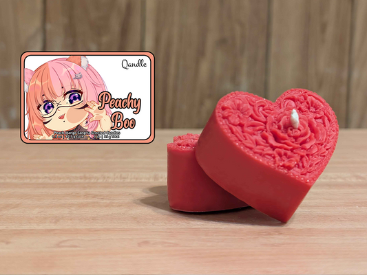 Peachy Boo Heart Candles