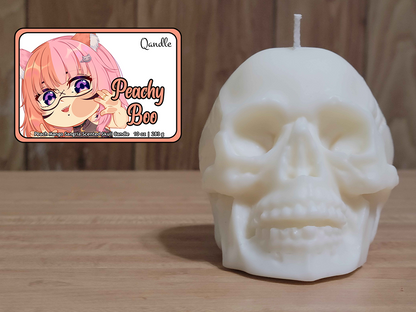 Peachy Boo Skull Candle