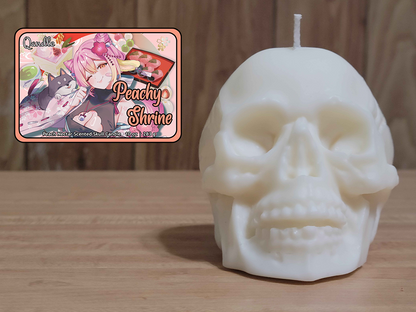 Peachy Shrine Skull Candle