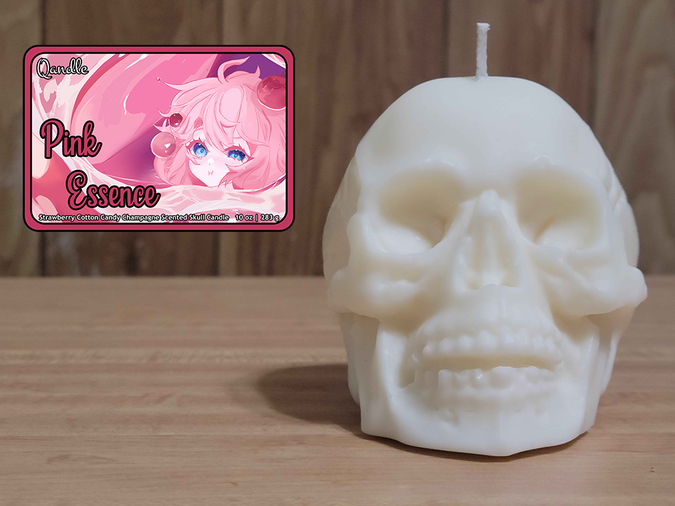 Pink Essence Skull Candle