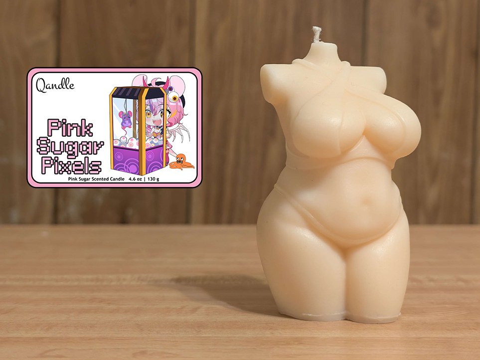 Pink Sugar Pixels Curvy Body Candle