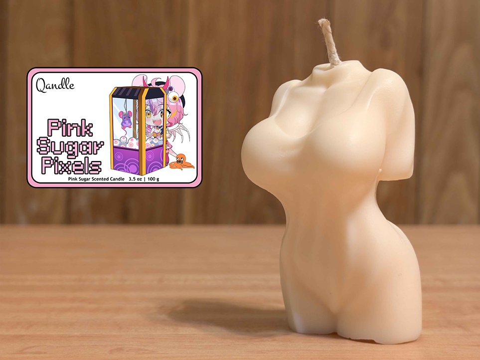 Pink Sugar Pixels Feminine Body Candle