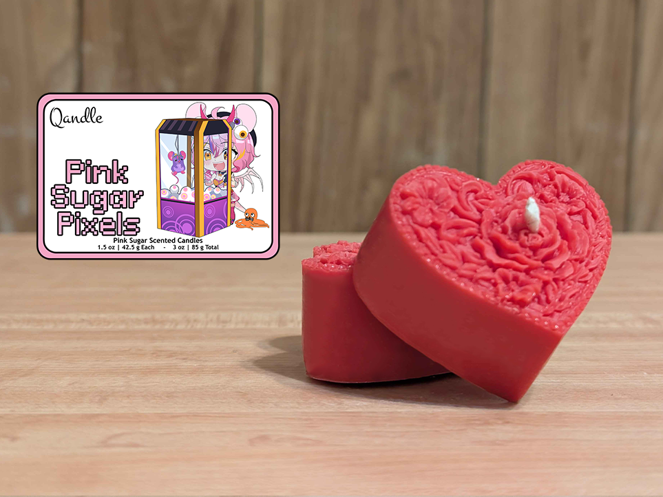 Pink Sugar Pixels Heart Candles