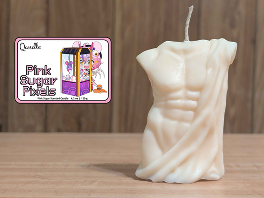 Pink Sugar Pixels Masculine Body Candle