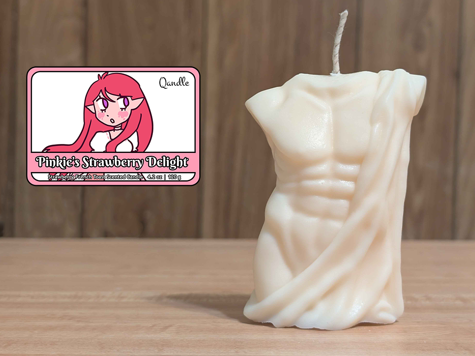 Pinkie's Strawberry Delight Masculine Body Candle