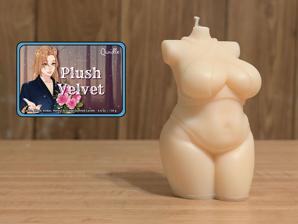 Plush Velvet Curvy Body Candle