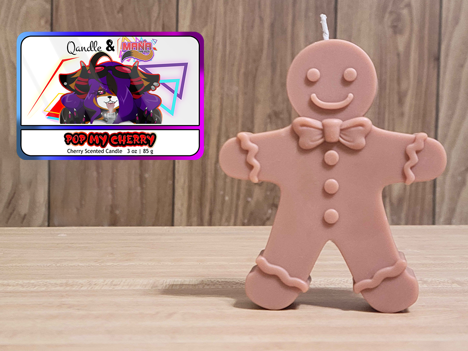 Pop My Cherry Gingerbread Man Candle