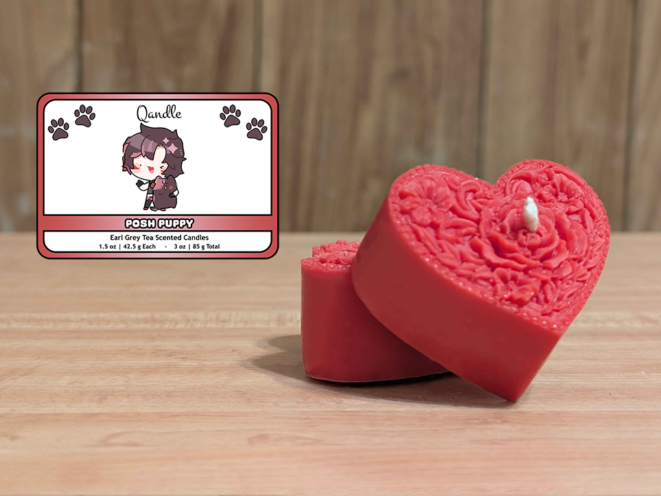 Posh Puppy Heart Candles