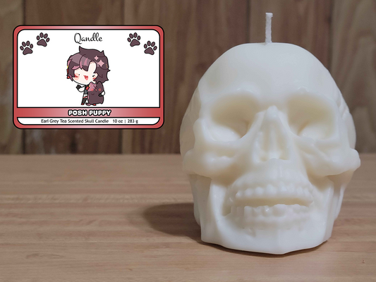 Posh Puppy Skull Candle