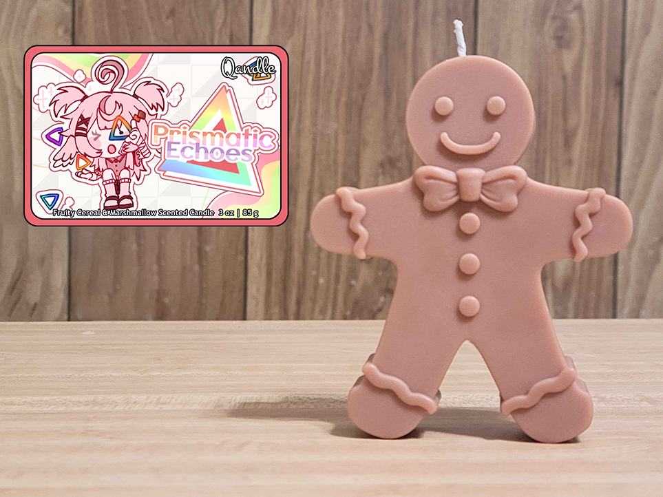 Prismatic Echoes Gingerbread Man Candle