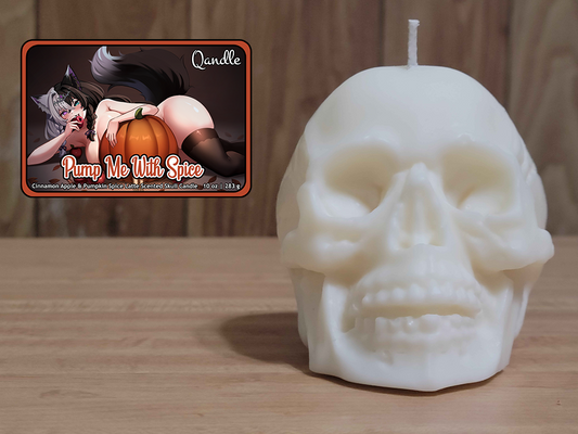 Pump Me With Spice Skull Candle