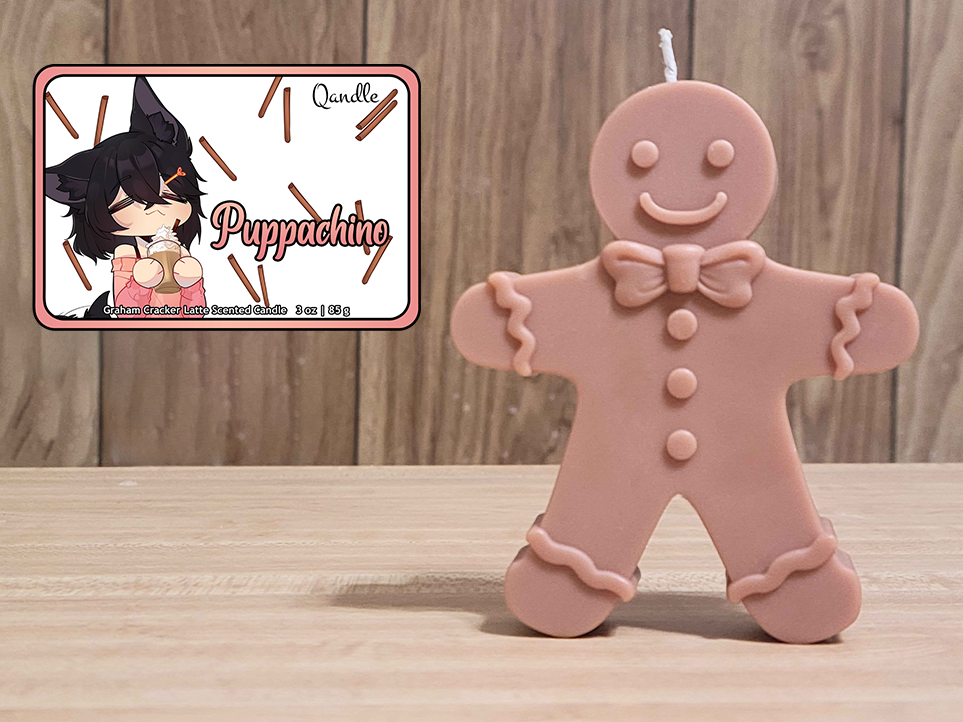 Puppachino Gingerbread Man Candle