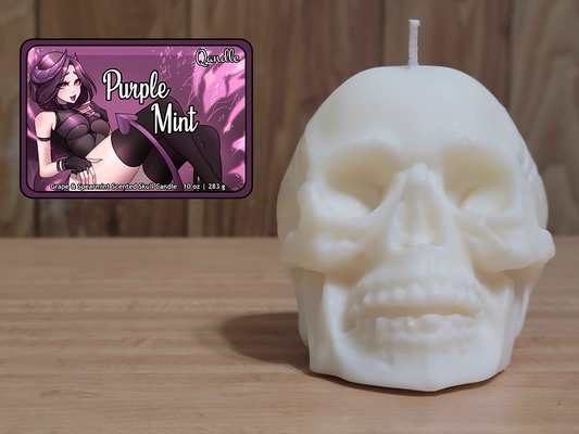 Purple Mint Skull Candle