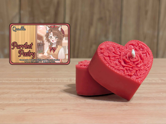 Purrfect Pastry Heart Candles