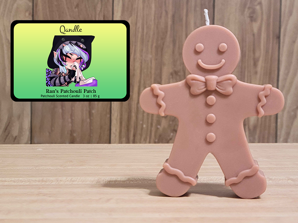 Ran's Patchouli Patch Gingerbread Man Candle