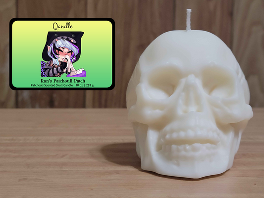 Ran's Patchouli Patch Skull Candle