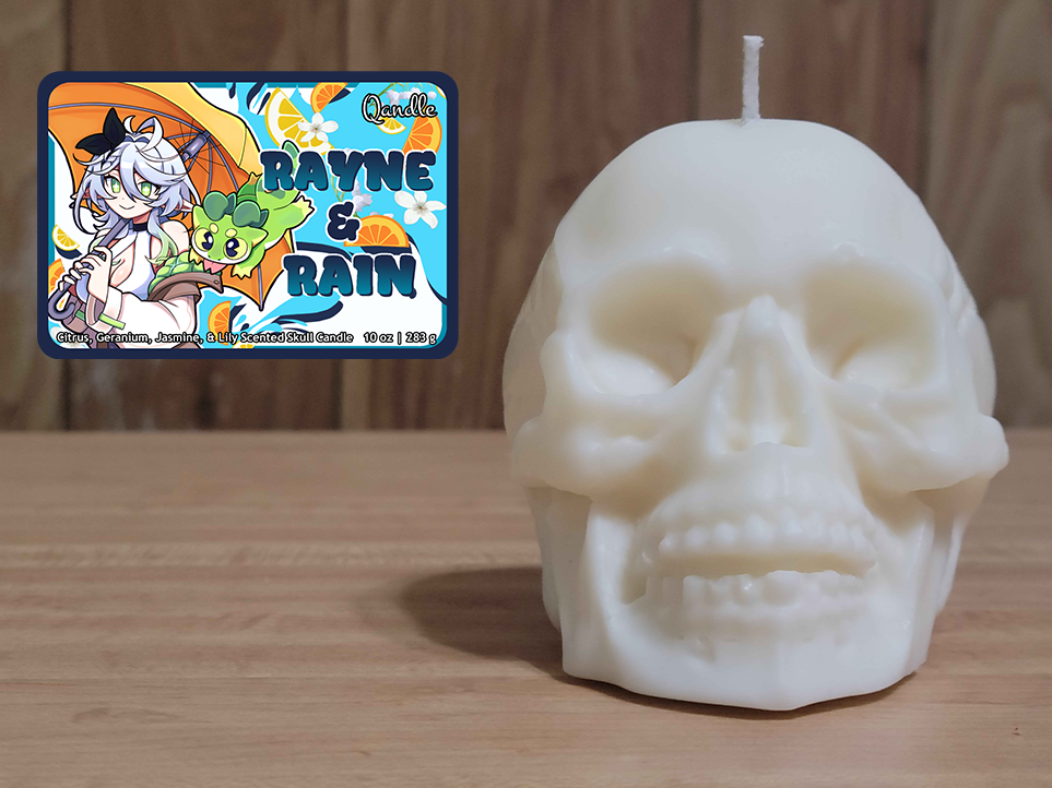 Rayne & Rain Skull Candle