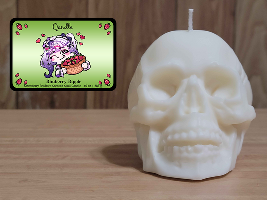 Rhuberry Ripple Skull Candle