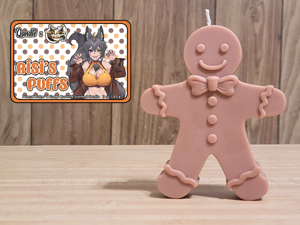 Risi's Puffs Gingerbread Man Candle