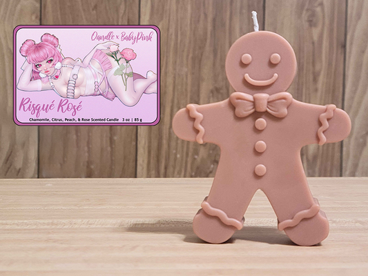 Risqué Rosé Gingerbread Man Candle