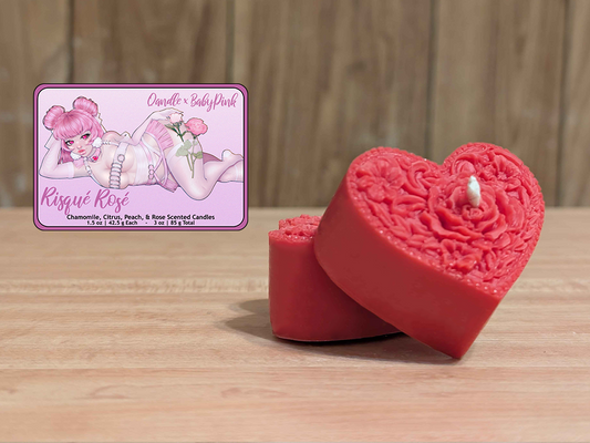 Risqué Rosé Heart Candles