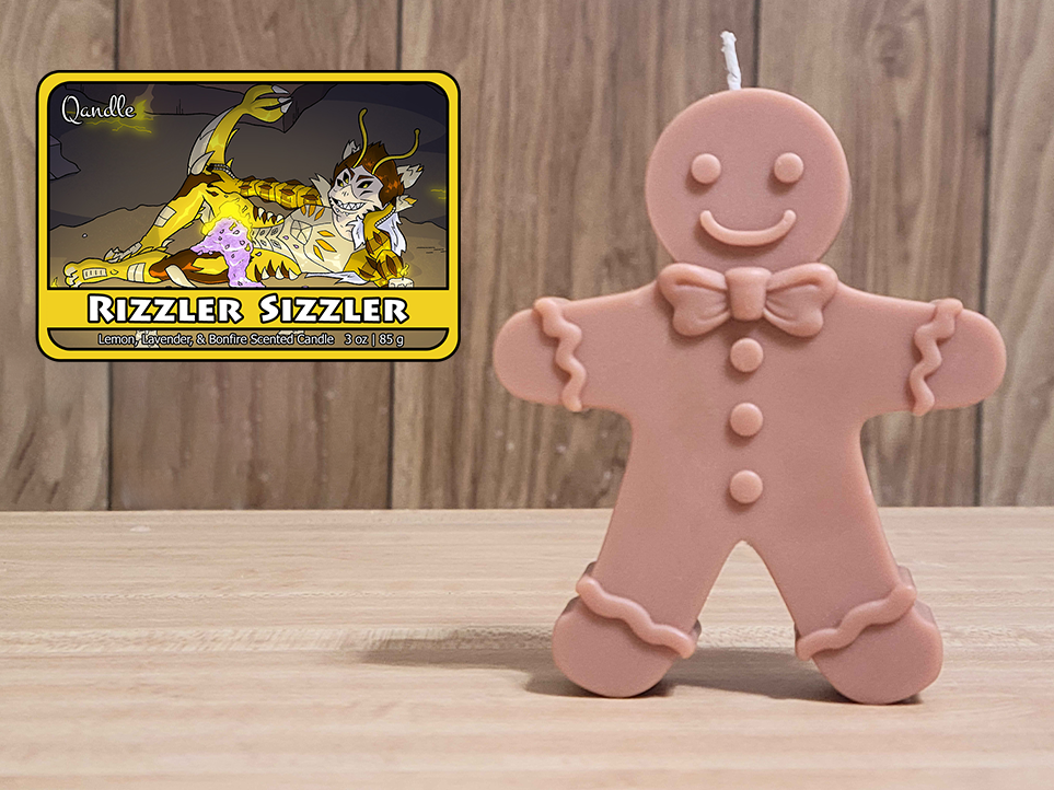 Rizzler Sizzler Gingerbread Man Candle