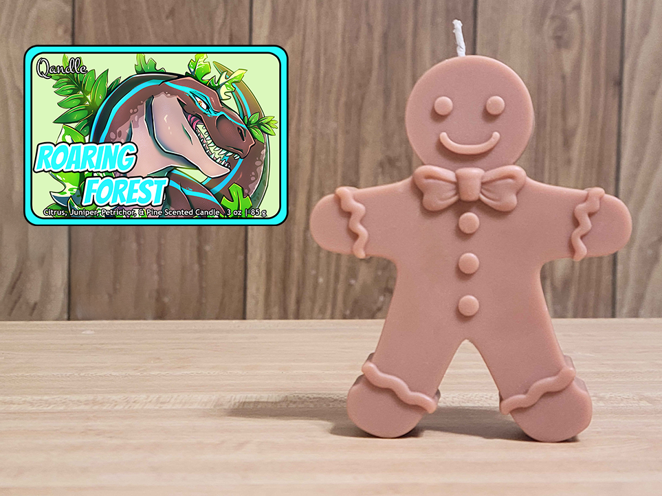 Roaring Forest Gingerbread Man Candle