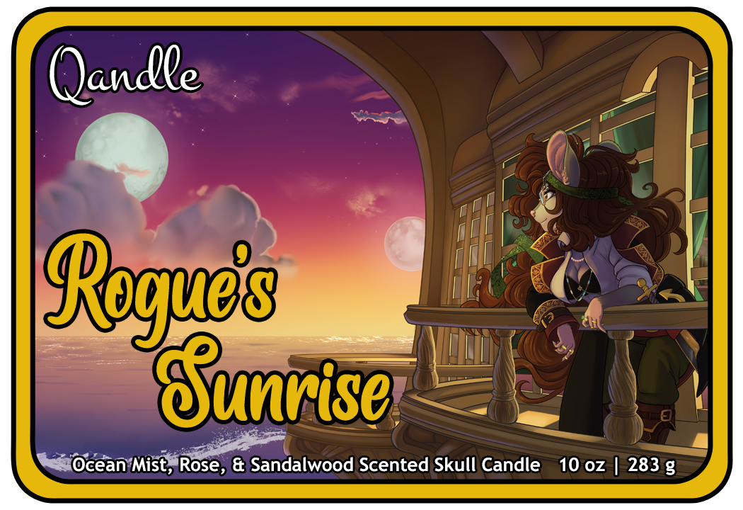 Rogue's Sunrise Skull Candle