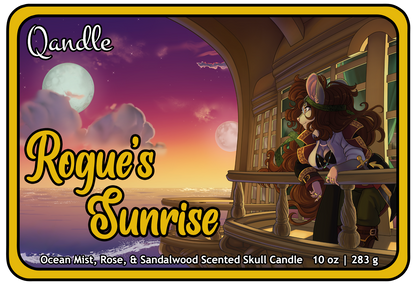 Rogue's Sunrise Skull Candle