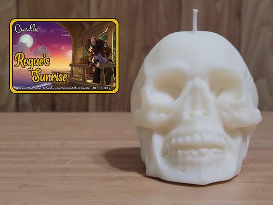 Rogue's Sunrise Skull Candle