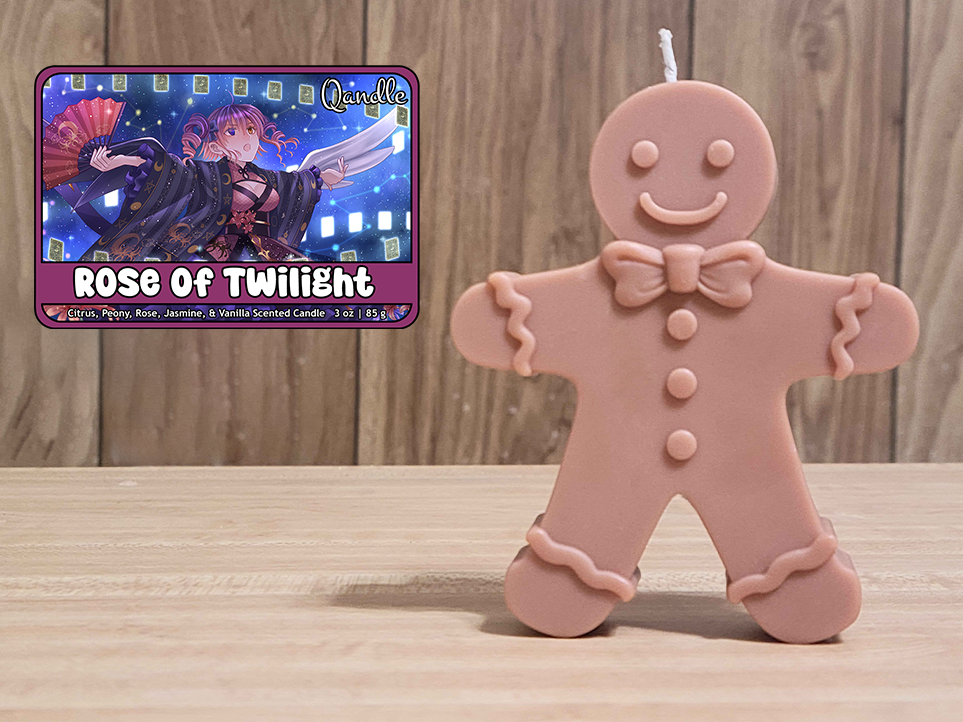 Rose of Twilight Gingerbread Man Candle