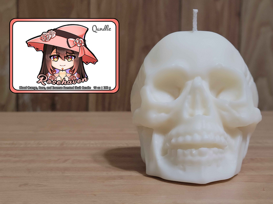 Rosehaven Skull Candle