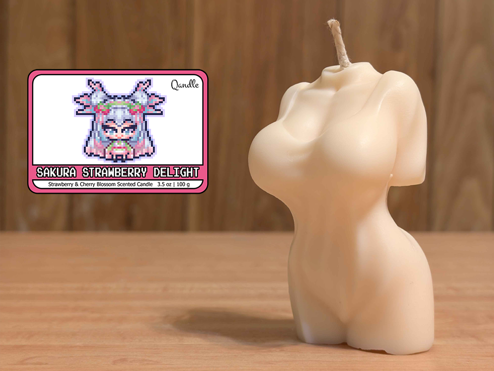 Sakura Strawberry Delight Feminine Body Candle