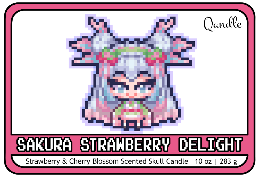 Sakura Strawberry Delight Skull Candle