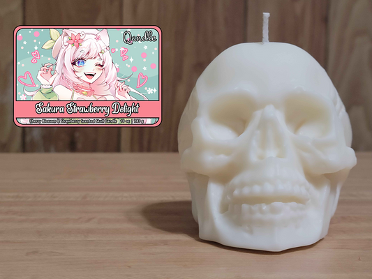 Sakura Strawberry Delight Skull Candle