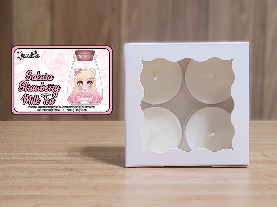 Sakura Strawberry Milk Tea Tealight Candles