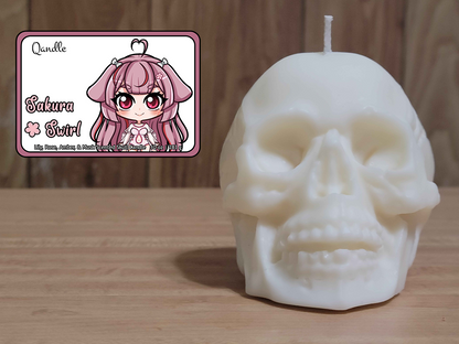 Sakura Swirl Skull Candle