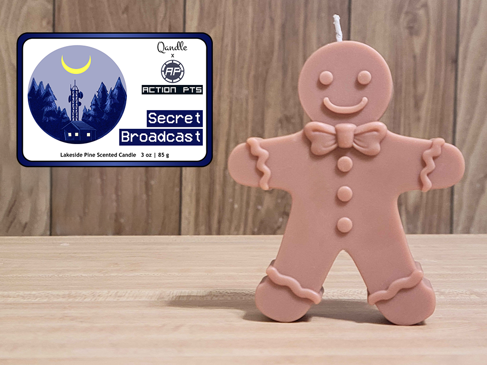 Secret Broadcast Gingerbread Man Candle