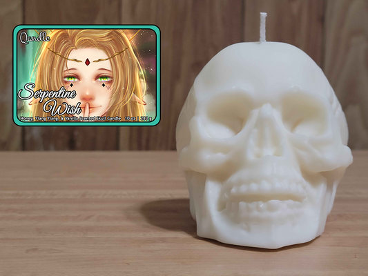 Serpentine Wish Skull Candle