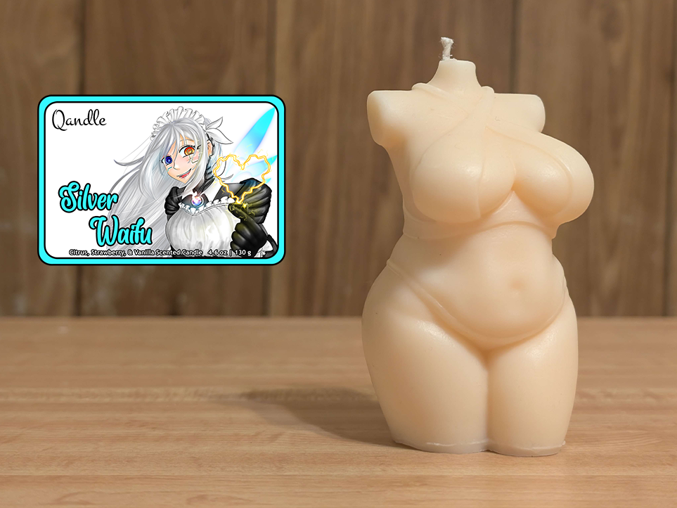 Silver Waifu Curvy Body Candle