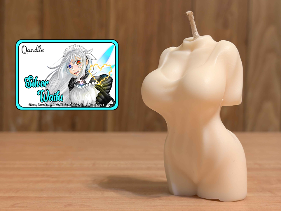 Silver Waifu Feminine Body Candle