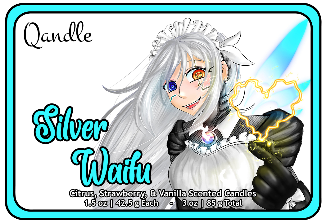 Silver Waifu Heart Candles