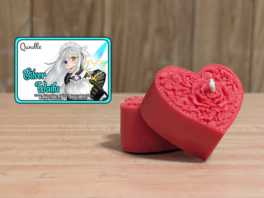 Silver Waifu Heart Candles